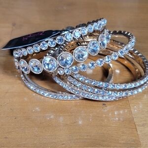 Paparazzi Gold and Rhinestone Sparkling Bracelet Set